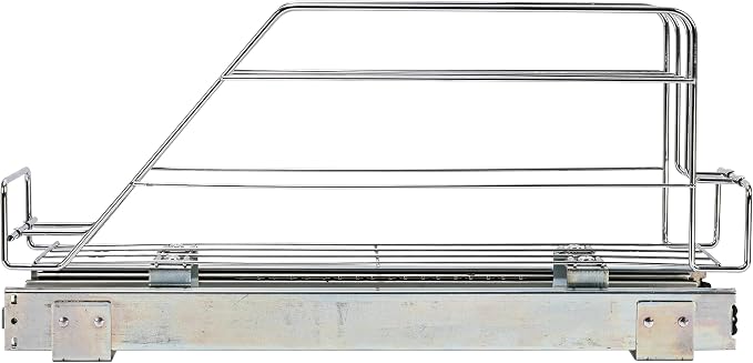 Household Essentials Glidez Multipurpose Chrome-Plated Steel Pull-Out/Slide-Out Storage Organizer for Cookware and Bakeware - Fits Standard Size Cabinet or Shelf, Chrome - Image 8
