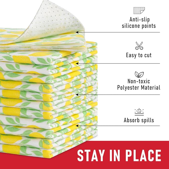 Cooyes 6 Pack Polyester Shelf Liners for Kitchen Cabinets, 17.7" × 24", Non-Slip Refrigerator Liners Machine Washable, Refrigerator Drawer Mats for Glass Shelves and Kitchen Cabinets - Image 3