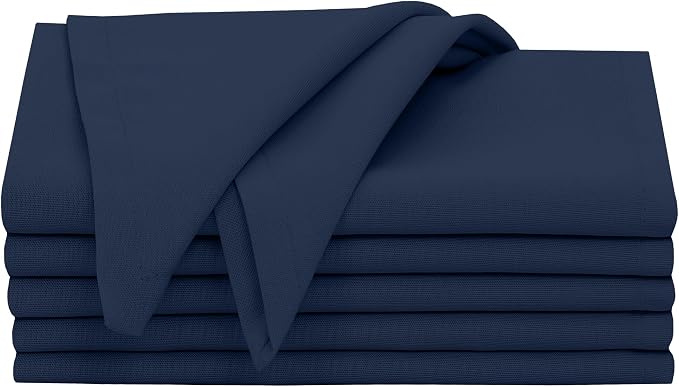 Ruvanti Cloth Napkins Set of 6, 18x18 Inches, 100% Cotton, Washable, Soft & Absorbent, Perfect for Wedding, Christmas, ‎Thanksgiving Dinners - Pageant Blue by Ruvanti