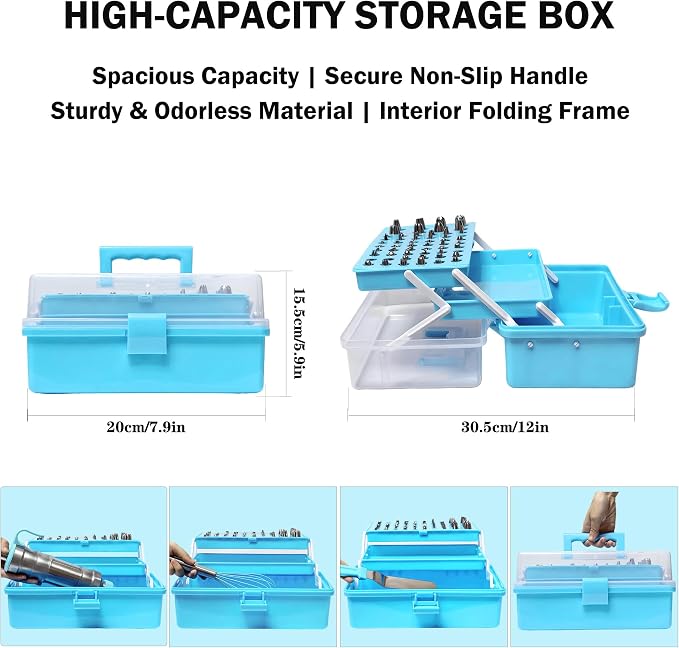 Gawren-H&E 208PCS Cake Decorating Kit with Icing Dispenser Gun for Beginner | Cake Decorating Supplies with Frosting Piping Kit,Piping Bags and Tips Set,Spatulas,Chocolate Moulds and more-Baking Supplies - Image 3