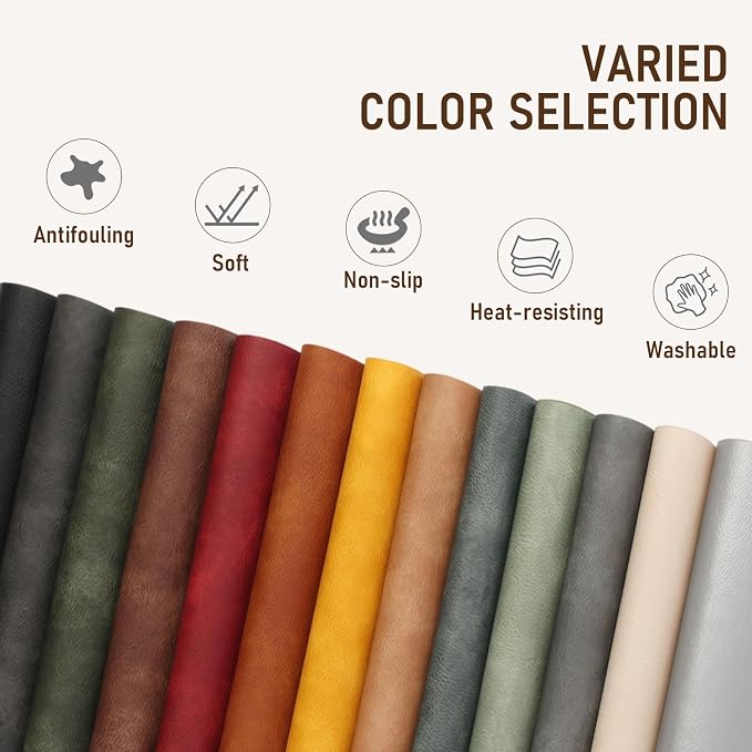 UnivoColors Placemats,Heat Resistant Placemats Set of 4 Washable 12x17 Inch,Waterproof Table Mats,Wipeable Pu Place Mats for Kitchen,Dining Room.Coffee Brown. - Image 9
