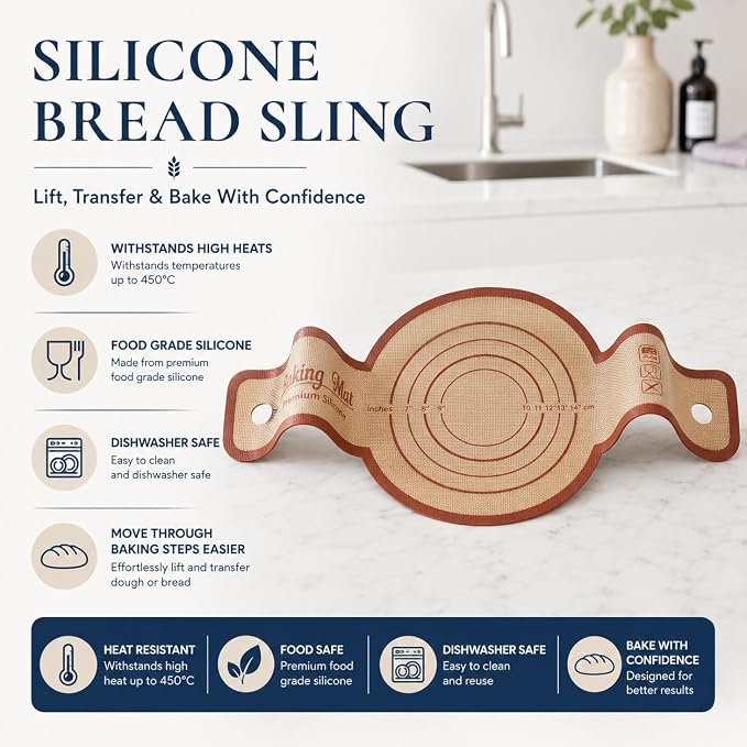 Complete Sourdough Starter Kit, 2 Bannteon Bread Proofing Baskets 9" & 10", UFO Bread Lame, Food Scale, Starter Jar, Silicone Baking Mat, Stainless Steel Dough Scraper and Flour Sifter, Recipes - Image 8