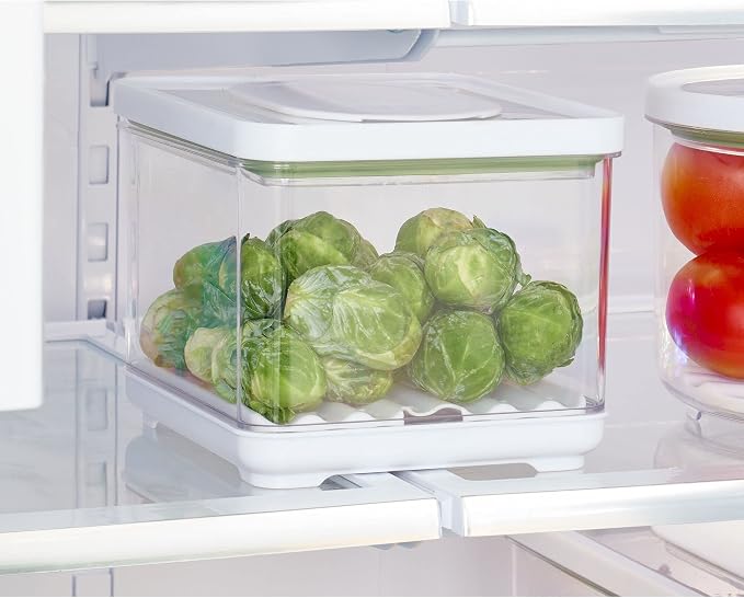 iDesign Fridge Produce Bin with Removable Drainage Tray and Lid - Set of 4 - Clear - Image 5