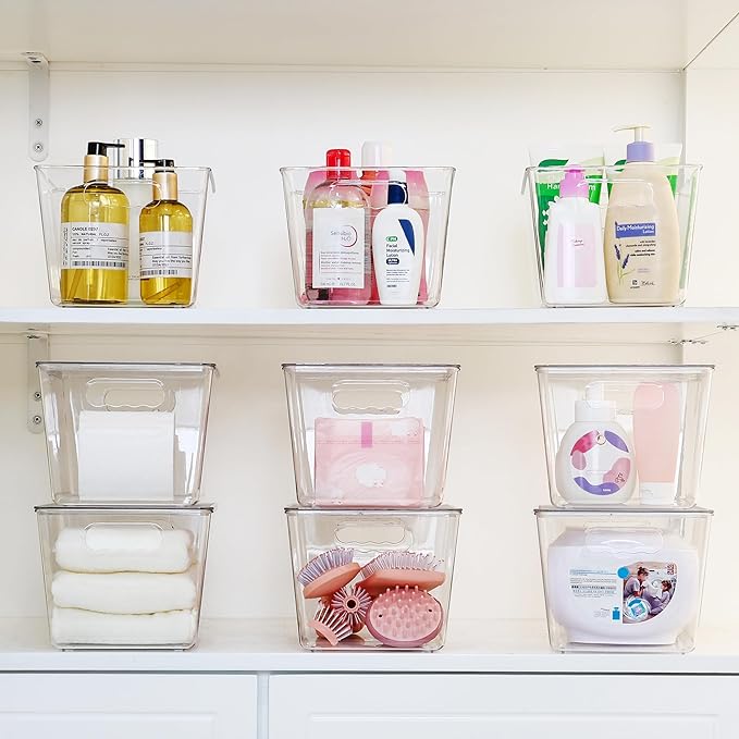 Vtopmart 10 Pack Clear Stackable Storage Bins with Lids, Large | BPA-free Plastic, Organize Vertically, For Pantry Kitchen Fridge Cabinet Closet Bathroom, Built to Last, Easy to Move - Image 6