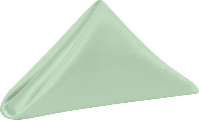 17x17-Inch Square Satin Cloth Napkins, Sage, Set of 120 | Bulk Case of 10 Dozen, Bridal, 100% Polyester Fabric, Matte Satin, Also Known as Lamour, Soft Luster, Seamless, Green by UltimateTextile