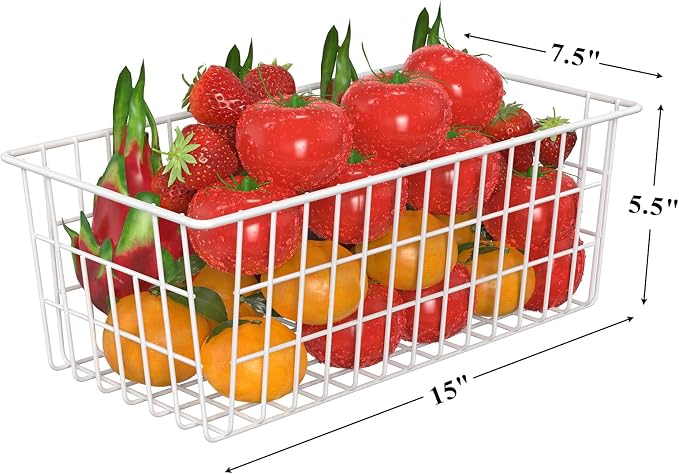 Orgneas Freezer Organizer Bins, Freezer Baskets for Chest Freezer and Upright Freezer Refrigerator Dividers Frozen Meats Storage Containers Organizer for Fruits and Vegetables, 5 Packs - Image 2