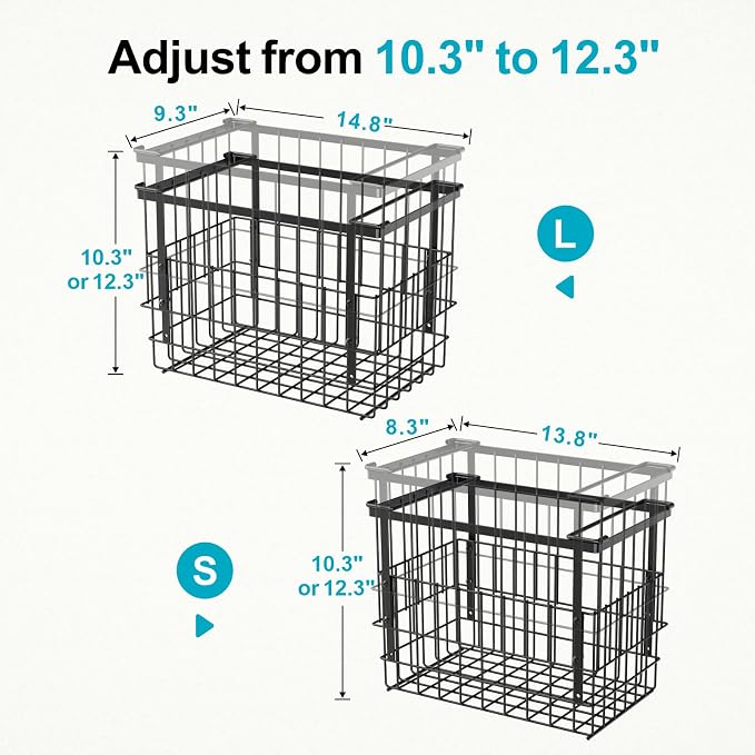 Freezer Organizer Bins - Height-Adjustable Holds 12" Pizza, 4 Pack | Extra Large, Stackable For 5 to 7 Cu. Ft Chest Freezers, Easily Sort and Get Frozen Foods with Handles, No Digging, Black - Image 7