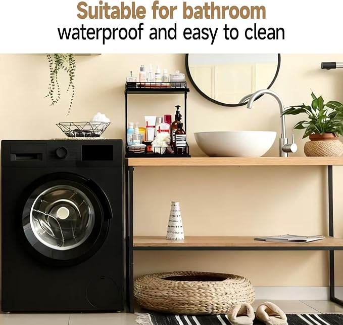 2 Pack Pull-Out Storage Basket Under Sink Organizers Under Sink Storage Racks For Kitchen Cabinet,Bathroom,Storage Box, Black - Image 5