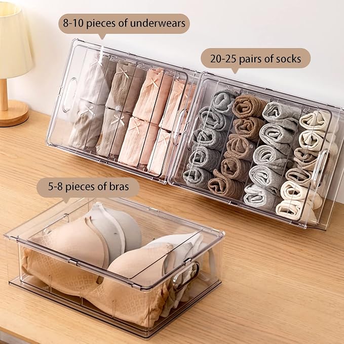 MANO 2Pack Clear Fridge Drawers Pull Out Stackable Refrigerator Drawer Organizer Bins Pantry Storage Box Plastic Food Containers for Kitchen Bathroom Office Closet (X-Large) - Image 5