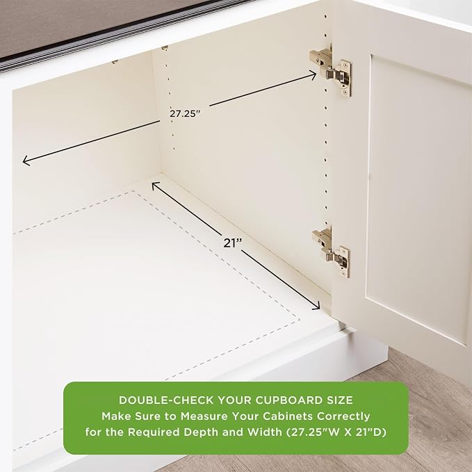HOLDN’ STORAGE Bamboo Wooden Pull Out Cabinet Organizer 26"W x 21"D | Bamboo Tray and Heavy Gauge Metal Rails, W/Lifetime Limited Warranty, Fits 27.25"W x 21"D Cabinets - Image 4