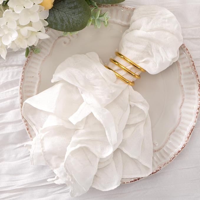 Cheesecloth Napkins Iovry White Cloth Napkins Bulk,Set of 100 by Jimtx