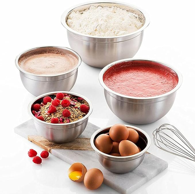 YBM Home Deep Professional Heavy Duty Quality Stainless Steel Mixing Bowls, 3 Quart, 5 Quart, 6.5 Quart and 10 Quart - Image 3