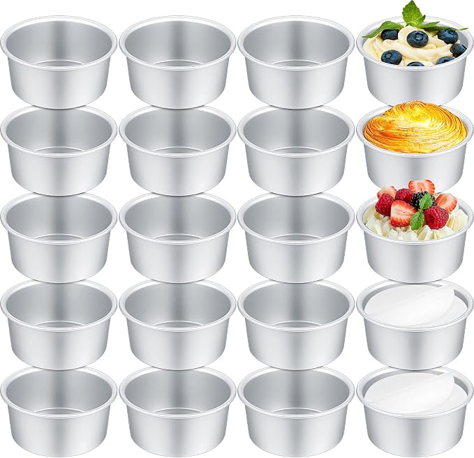 Gerrii 27 Pcs 4 Inch Cake Pans Nonstick Aluminum Small Round Cake Baking Pans Molds for Cheese, Pizza, Quiche, Home Party Baking Supplies, Leakproof and Easy Release by Gerrii