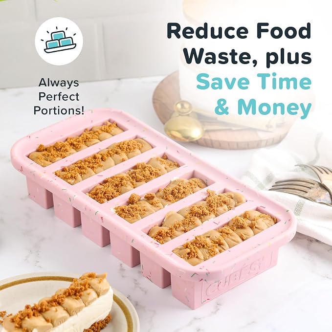 Souper Cubes 1/2 Cup Silicone Freezer Molds with Lids, Cotton Candy, 2-Pack | 100% Platinum-Cured Silicone Freezer Cubes, Oven & Microwave Safe, Perfect for Freezing Broth, Sauces, Sides and More - Image 3