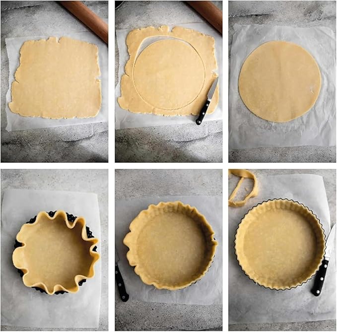 Quiche Lorraine Deep Dish Pie Pan - 9.44 inch Tart Pans with Removable Bottoms - Apple Pie Pan - 9.44 inch Tarte Tatin Pan - Deep Dish Pie Crust - Quiche Baking Dish - Image 7