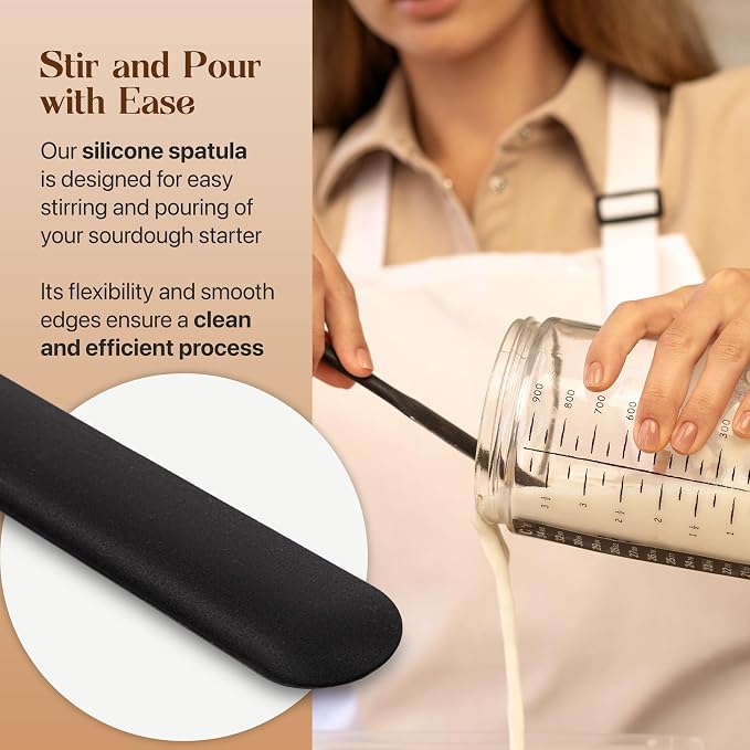 Sourdough Starter Kit with 9" Round & 10" Oval Bannetons, 34 oz Starter Jar, and Sourdough Bread Baking Supplies - Complete Sourdough Kit with Lame, Whisk, Scrapers, Slings, Mat, Spatula, Cloth Covers - Image 4