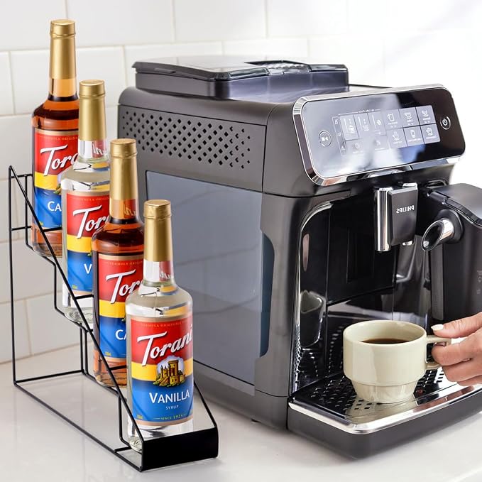 kimilus Coffee Syrup Rack for Coffee Bar Accessories, Fits with Torani and Monin Syrup, Coffee Bar Organizer Holds 4 Bottles - Image 7
