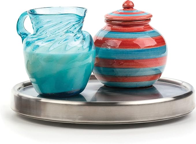 RSVP International Endurance Tool Crock Turntable Lazy Susan, Stainless Steel, 8.25" | Organize Spices & Small Bottles | Spins Easy | Handy in Cabinets or on Counters - Image 3