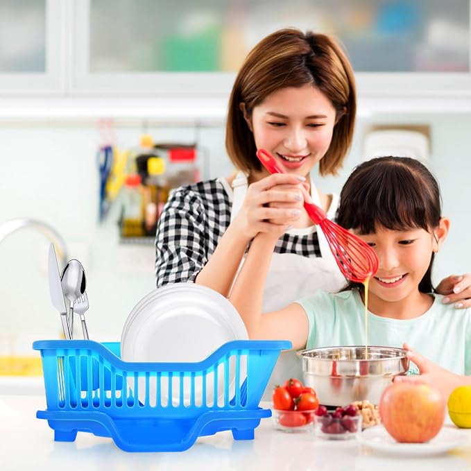 Kichvoe 1set Dish Draining Rack Simple Style Kitchen Dish Drainer Drainage Design for Organized Countertop Keep Dry Tidy Smooth Edges for Easy Access - Image 4
