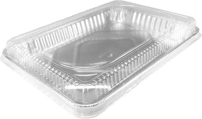 KitchenDance Disposable Silver 13" x 9" x 2" Aluminum Cake pans with Lids - 80 Ounces Rectangular Baking Pan Perfect for Cakes, Casseroles - Non Stick Pan for Baking, Storing, Preparing Food, 12 sets by KitchenDance