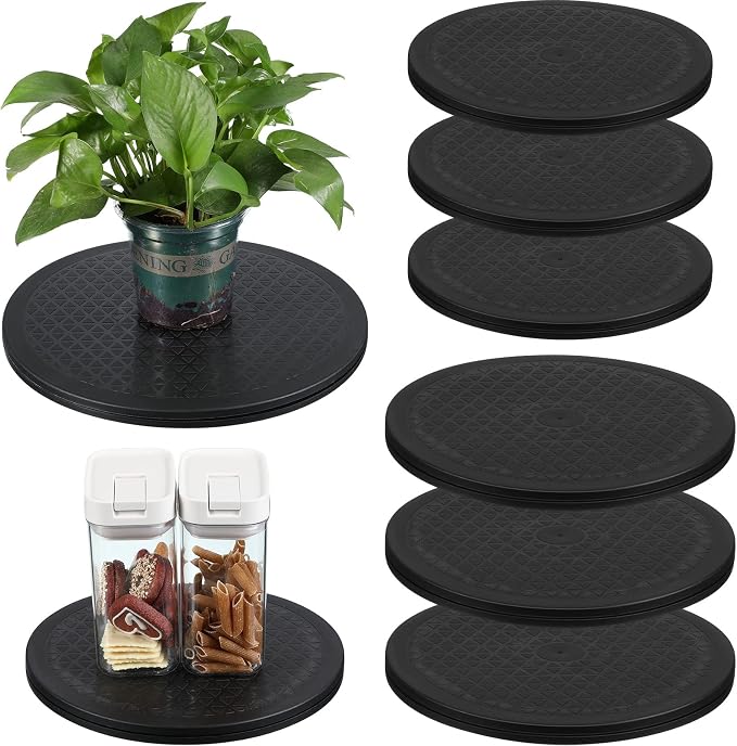 8 Pcs Lazy Susan Turntable Organizer 10 Inch 12 Inch Lazy Susan Turntable Heavy Duty Rotating Swivel Stand with Steel Ball Bearings for Flat Panel Monitors, Potted Plants, TV's, Sculpture, Speakers by Xinnun