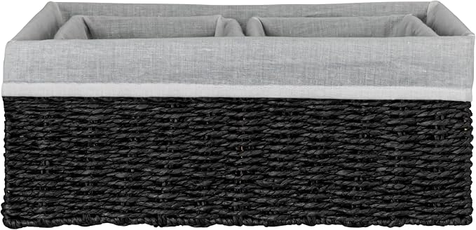 Household Essentials Wicker Basket Set, 3 Pieces, 1 Large and 2 Small Paper Rope Baskets for Storage and Organization - Image 8