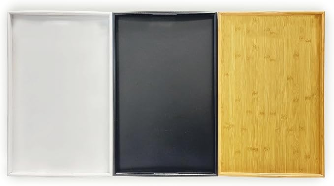 Bam & Boo Black Bamboo Serving Tray Extra Large with Handles for Food, Drinks, Storage, Decor, Vanity, Breakfast, Parties, Weddings, Picnics(23.6” x 15” x 2.35”, Black) - Image 8