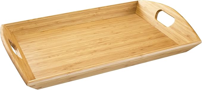 Totally Bamboo Butler's Serving Tray with Handles, Decorative Tray for Ottoman or Coffee Table, 23" x 15" by TotallyBamboo