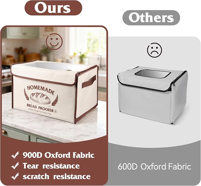 Bread Proofing Box with Shelf,Foldable dough proofing box with 24H Timer | 50-130℉ Temp Control,Space-Saving Dough Proofer for Yogurt, Pizza, Bread Baking - Image 7