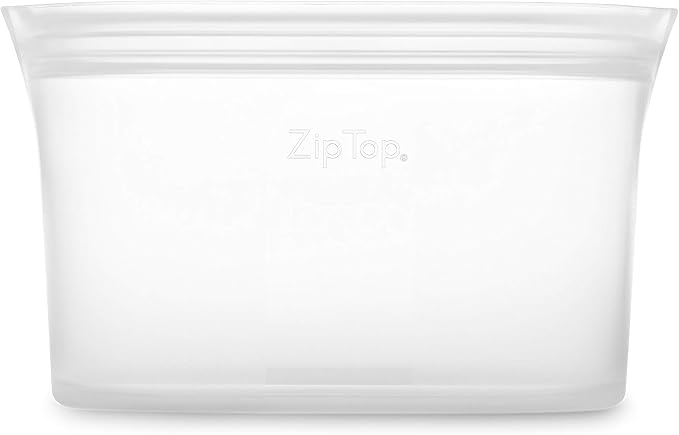 Zip Top Reusable Food Storage Bags | Medium Dish [Frost] | Silicone Meal Prep Container | Microwave, Dishwasher and Freezer Safe | Made in the USA - Image 2