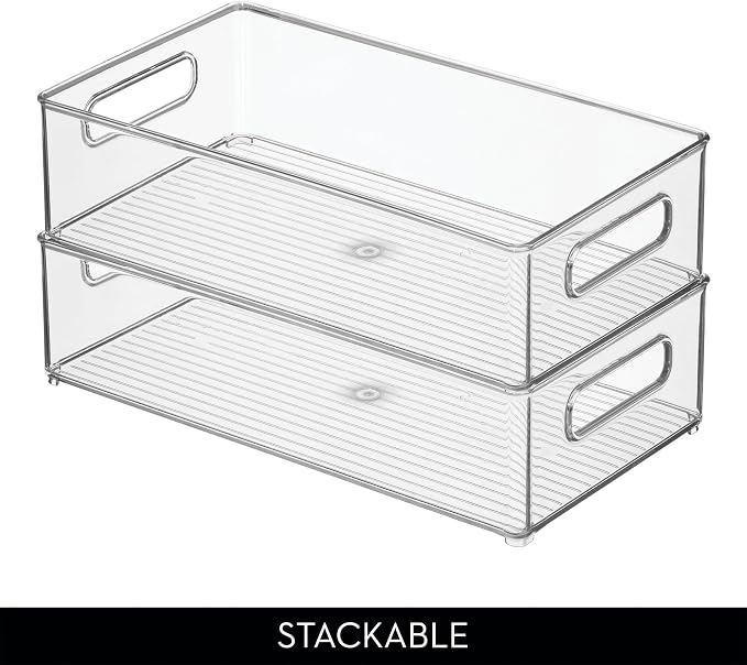 iDesign Stackable Fridge Bin, Clear, Set of 2 | Storage Bin for Freezer or Pantry, Made in USA - Image 5