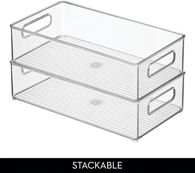 iDesign Stackable Fridge Bin, Clear, Set of 3 | Storage for Freezer or Pantry, Made in USA - Image 5
