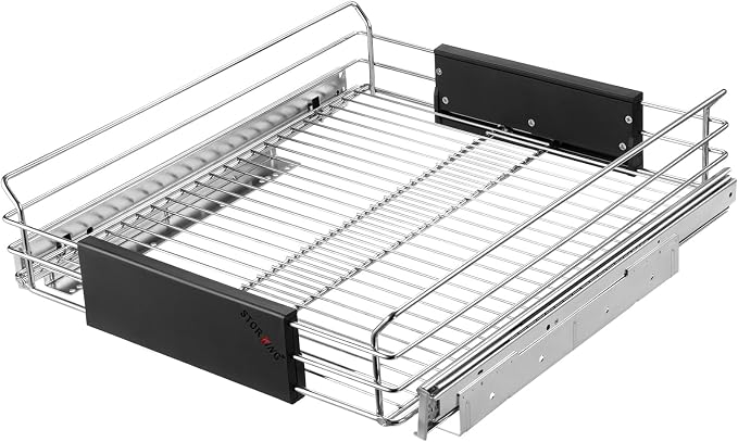 Expandable Pull Out Cabinet Organizer, Slide Out Drawers for Kitchen Cabinets, Heavy Duty Storage Drawers, Chrome Plated Cabinet Wire Shelf, Adjustable Width 12.5~20.2" W x 17.3" D - Image 9