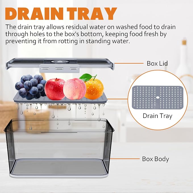Honbuty 2PCS Bread Boxes,Bread Box for Kitchen Counter Airtight,Time Recording Bread Storage Container with Lid, Bread Keeper for Homemade Bread, Toast, Bagel, Donut and Cookies (Grey) - Image 9