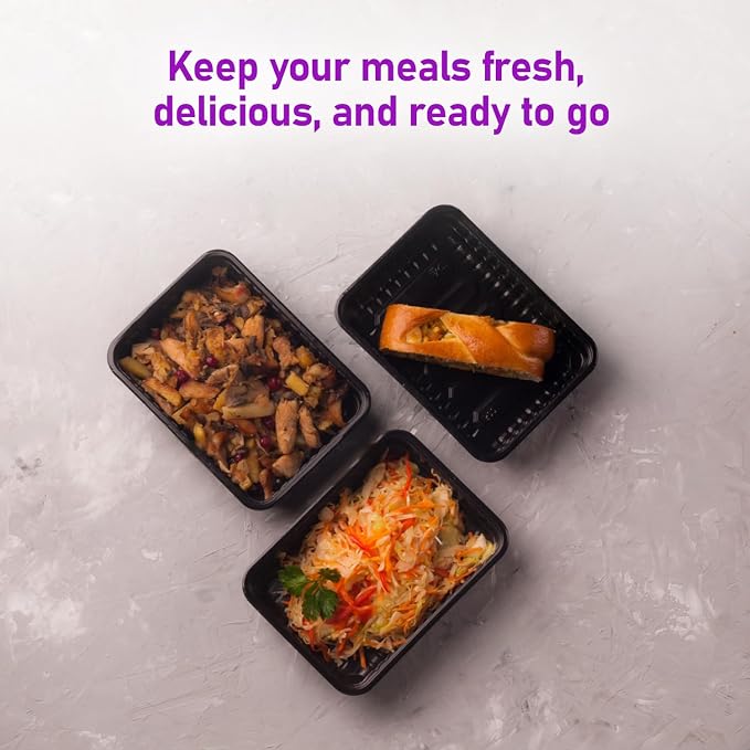 delka Meal Prep Containers -944ml | BPA-Free, Reusable Food Storage Boxes | Microwave, Freezer & Dishwasher Safe | Leakproof & Stackable for Healthy Meal Planning & Portion Control (10 Pack) - Image 5