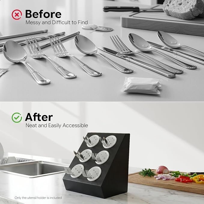 6-Compartment Plastic Utensil Holder，Flatware Cylinder Storage Caddy for Kitchen, Bars, Coffee Shops, Restaurants, Hotels - Image 5