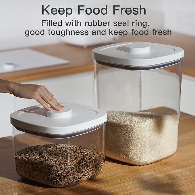20-25 lbs Rice Dispenser,10.5 Qt/10 L/22-25 lbs Rice Container Storage with Measuring Cup & Brush Food Cereal Container Bins Household for Kitchen Pantry Organization (AY-10KG-WHITE) | 10.5 Qt/10 L/22-25 lbs, Food Container Storage Cereal Bins Househol... - Image 7