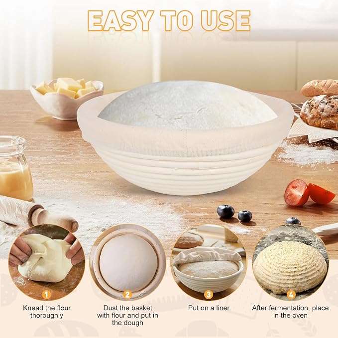 20Pack Banneton Bread Proofing Basket,Round Banneton Basket With Liner Round Proofing Basket Bulk Sourdough Proofing Basket Making Bread For Professional & Home Sourdough Bread Baking - Image 4