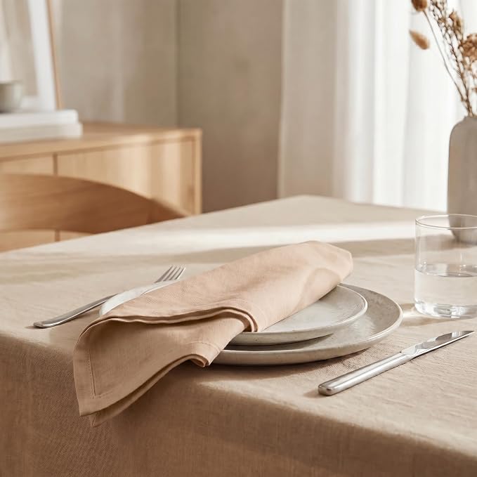 Urban Villa Cloth Napkins Cotton 20x20 (Set of 12) Taupe - Image 4