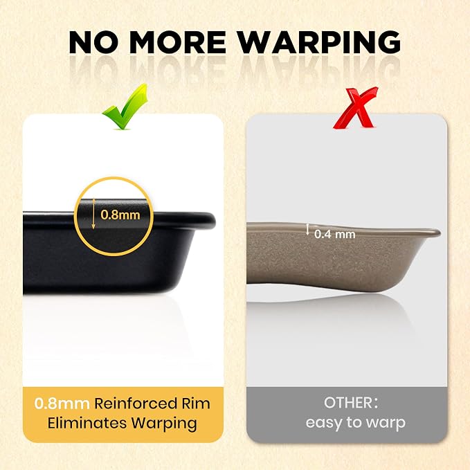 Saker 3-Piece Heavy Duty Carbon Steel Baking Sheets Set Non-Stick | | Cookie Sheets,Oven Safe, Even Heating, for Baking, Roasting, Cooking – Professional Grade (Black) - Image 3