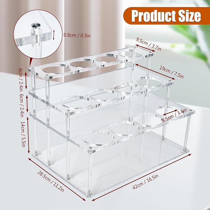 Acrylic 12 Bottle Capacity Coffee Syrup Organizer, 3-Tier Coffee Syrup Rack, Syrup Bottle Holder Stand for Coffee Bar Kitchen Countertop, Family Storage for Syrup Wine Dressing - Image 4