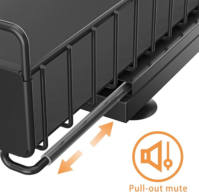 Under Sink Organizer, Single Tier Metal Pull Out Sliding Drawer Shelf for Kitchen Bathroom Cabinet Storage, Sturdy Rack – Black - Image 2