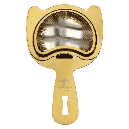 Barfly Fine Mesh Spring Strainer, Gold Plated by BarflybyMercer