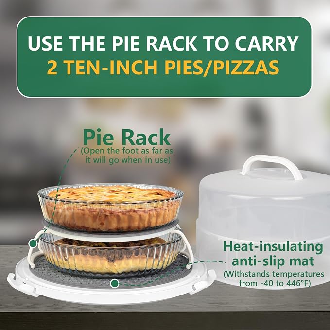 12 Inch Cake carrier Container with Lid and Handles Includes Insulated Bag for Safe Transportation of Buttercream Doesn't Melt Easy for Cakes, Pies and Cupcakes (Green) - Image 3