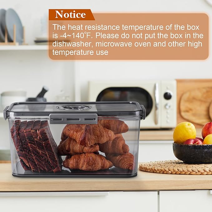 ANYPROLUS Bread Box for Homemade Bread Boxes for Kitchen Counter Airtight, Time Recording Bread Storage Container with Lid, Bread Containers Storage Airtight Loaf Bread Keeper, Dark Grey - Image 4