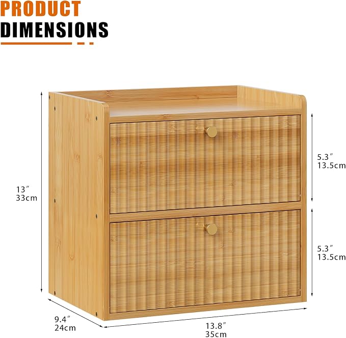 Trironsun Rustic Bread Box for Kitchen Countertop Bamboo Bread Storage Container Bin Double Layer BreadBox Farmhouse Large Capacity Food Organizer (Natural Bamboo) - Image 5