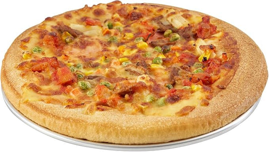 Restaurantware 9 Inch Aluminum Pizza Pan 12 Count Wide Rim Silver Pizza Pan, Heat Conductive Round Pizza Tray, Lightweight Corrosion-Resistant Serving Tray For Restaurant Or Home Use by Restaurantware