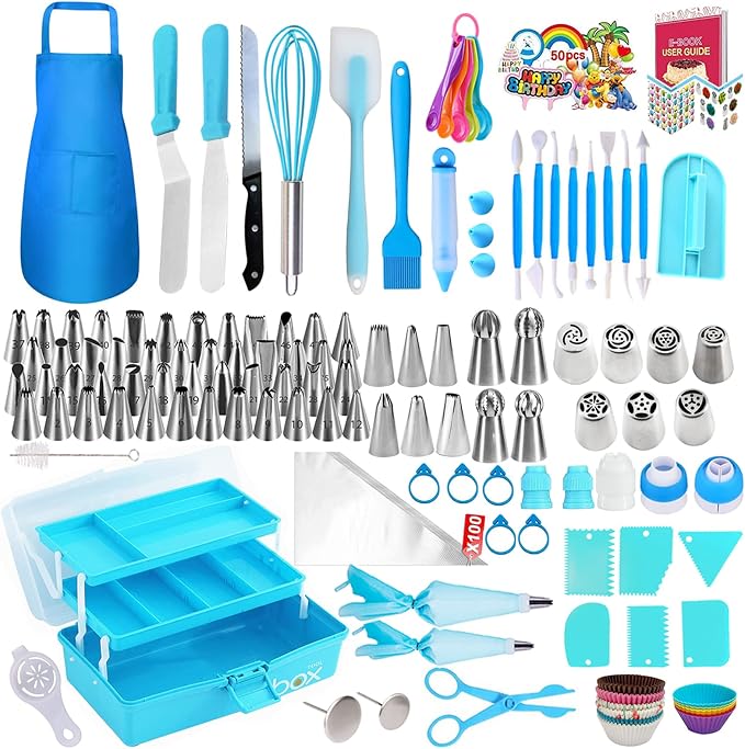 Makmeng Cake Decorating Tools Supplies Kit - 368Pcs Baking Supplies with Storage Case for Beginners - Icing Piping Bags and Tips Set For Cookies, Cupcake & Cake Frosting Fondant Decorating - Image 2