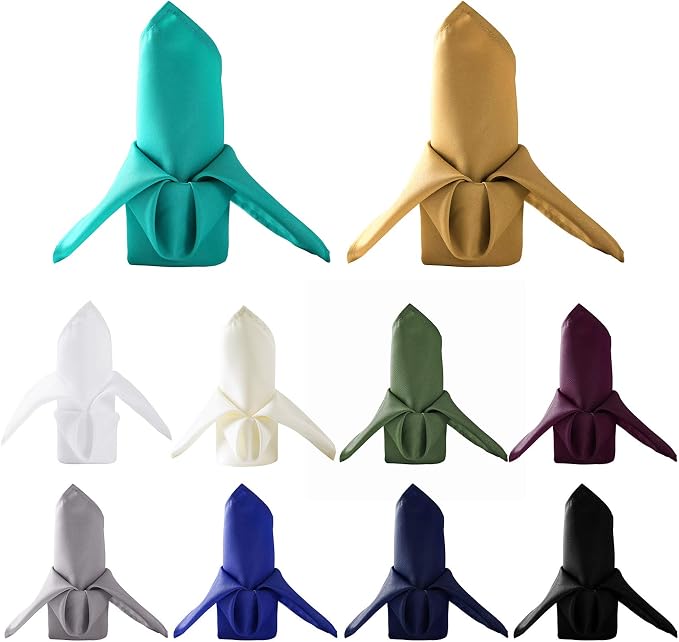 50pcs Polyester Cloth Napkins - 20 x 20 inch Blue Mist Dinner Washable Napkins with Hemmed Edges for Restaurant/Wedding/Hotel(50,Blue Mist) - Image 5