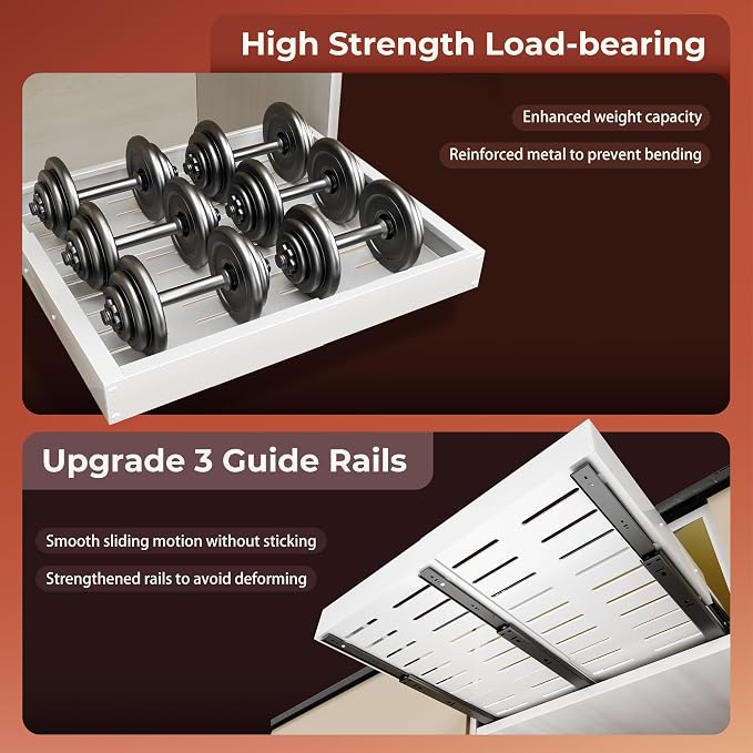 1 Pcs Pull Out Cabinet Organizers, Width (12"-19") and Depth (17"-23") Expandable With 3 Slides, No Drill Slide out Drawers Adhesive Film or Nail Cabinets Without Lip in Kitchen, Bathroom - Image 7